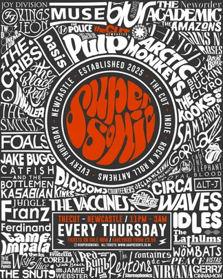 SUPERSONIC: NEWCASTLE’S THURSDAY INDIE PARTY @ theCUT - 22nd October 2026