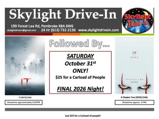 Skylight Drive-In! "IT" Followed By... IT Chapter Two