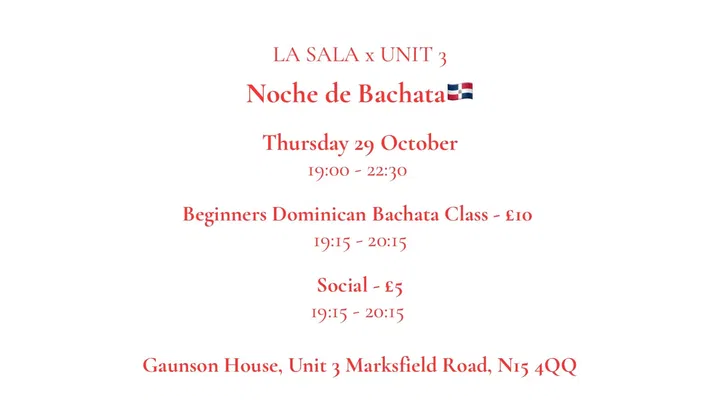 Beginners Dominican bachata class & social