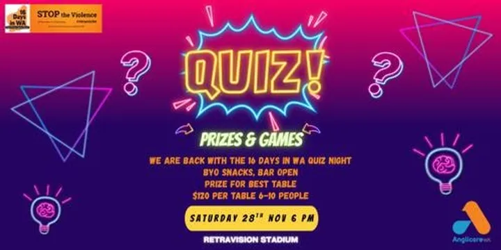 Quiz Night for Anglicare WA- 16 Days in WA