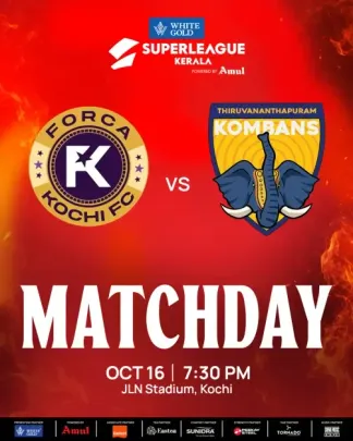Forca Kochi FC Vs Thiruvananthapuram Kombans FC | 16th Oct 2026