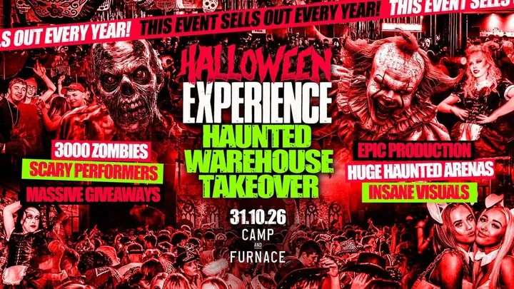 Halloween Experience - Haunted Warehouse Takeover at Camp & Furnace! 🎃 [FINAL TICKETS REMAIN!]