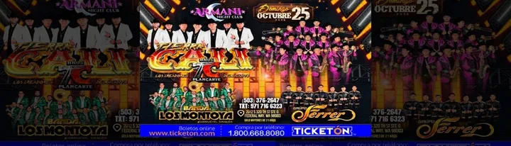 TIERRA CALI DE HNOS, PLANCARTE, BANDA LOS MONTOYA & MAS