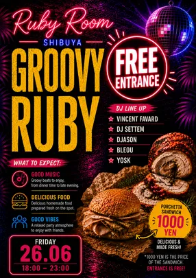 Groovy Ruby Special Music and Food Party