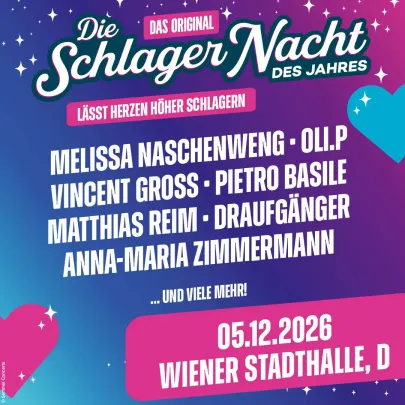 Die Schlagernacht des Jahres 2026