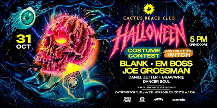 HALLOWEEN · @Cactus Beach Club · 31 OCT · Puerto Escondido