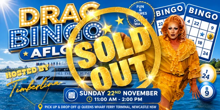 Drag Bingo Afloat | Hosted by Timberlina | Newcastle Harbour Cruise