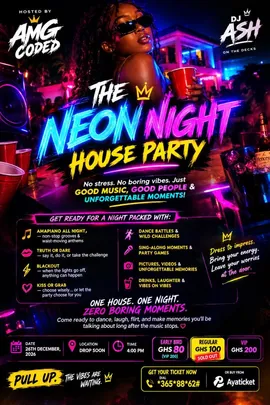 Neon night house party