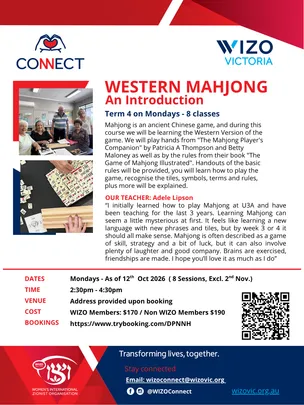 WIZO Connect - Western Mahjong Course