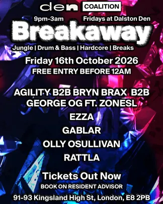 Breakaway: Free Entry Before 12am - Jungle / Drum & Bass