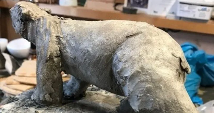 Sculpt a ceramic polar bear