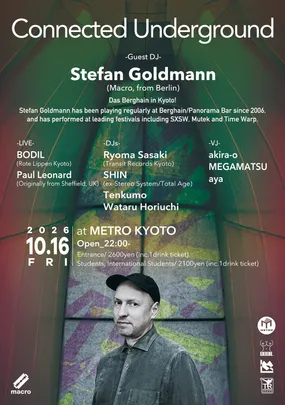 Connected Underground with Stefan Goldmann (Macro, from Berlin) - Das Berghain in Kyoto! -