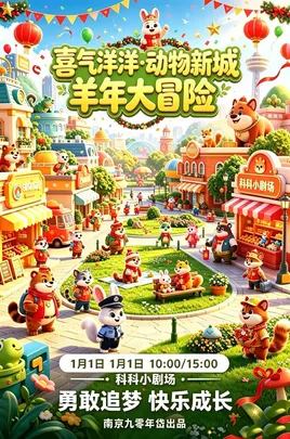 2027科科小剧场新春演出季 喜气洋洋·动物新城羊年大冒险