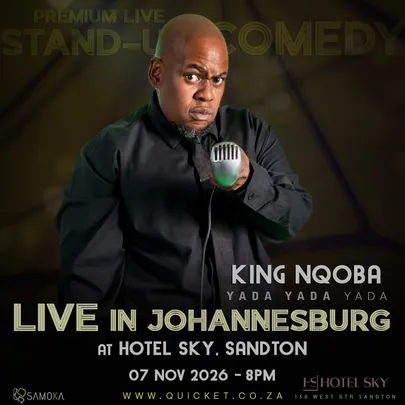 King Nqoba - Yada Yada Yada - LIVE in Johannesburg at HOTEL SKY, Sandton 07 November 2026